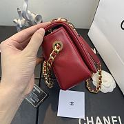 Chanel | Shiny Red Quilted Lambskin Flap Bag - AS1895 - 2