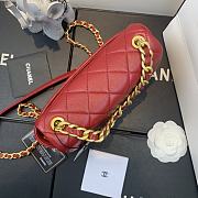 Chanel | Shiny Red Quilted Lambskin Flap Bag - AS1895 - 3