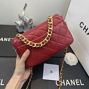 Chanel | Shiny Red Quilted Lambskin Flap Bag - AS1895 - 4