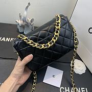 Chanel | Shiny Black Quilted Lambskin Flap Bag - AS1895 - 3