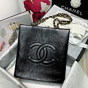 Chanel | Shiny Black Aged Calfskin Shopping Bag - AS1945 - 32 x 30 x 10 cm - 3