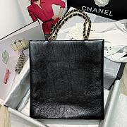 Chanel | Shiny Black Aged Calfskin Shopping Bag - AS1945 - 32 x 30 x 10 cm - 2