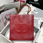 Chanel | Shiny Red Aged Calfskin Shopping Bag - AS1945 - 32 x 30 x 10 cm - 1