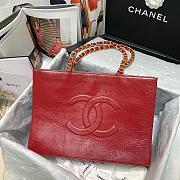 Chanel | Red Aged Calfskin Large Shopping Bag - AS1943 - 37 x 26 x 12 cm - 3