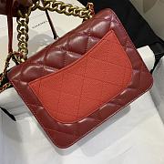 Chanel | Mini Red Chain Handle Flap Bag - AS0784 - 19 x 14 x 5 cm - 6