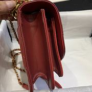 Chanel | Mini Red Chain Handle Flap Bag - AS0784 - 19 x 14 x 5 cm - 4