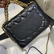 Chanel | Mini Black Chain Handle Flap Bag - AS0784 - 19 x 14 x 5 cm - 2