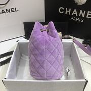 Chanel | Strass Velvet BucketDrawstring Bag Purple - 19 x 13 x 13 cm - 3
