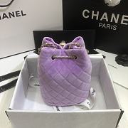 Chanel | Strass Velvet BucketDrawstring Bag Purple - 19 x 13 x 13 cm - 4