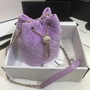 Chanel | Strass Velvet BucketDrawstring Bag Purple - 19 x 13 x 13 cm - 6