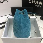 Chanel | Strass Velvet bucket Drawstring Bag Blue - 19 x 13 x 13 cm - 3