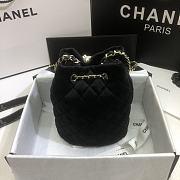 Chanel | Strass Velvet bucket Drawstring Bag Black - 19 x 13 x 13 cm - 4