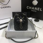 CHANEL | Strass leather bucket Drawstring Bag Black - 19 x 13 x 13 cm - 1