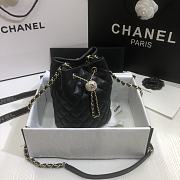CHANEL | Strass leather bucket Drawstring Bag Black - 19 x 13 x 13 cm - 2