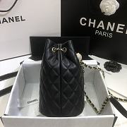 CHANEL | Strass leather bucket Drawstring Bag Black - 19 x 13 x 13 cm - 4