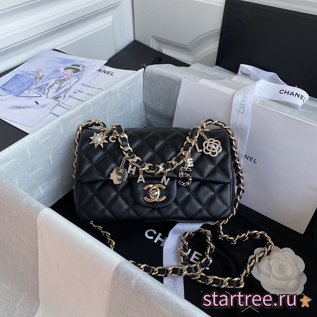 Chanel | Coco Black Charms Bag - AS2326 - 20 x 12 x 6 cm - 1