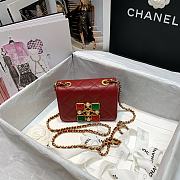 Chanel | Small Red Crystal Pearls Flap Bag - AS2251 - 14.5 x 5 x 10.5cm - 2