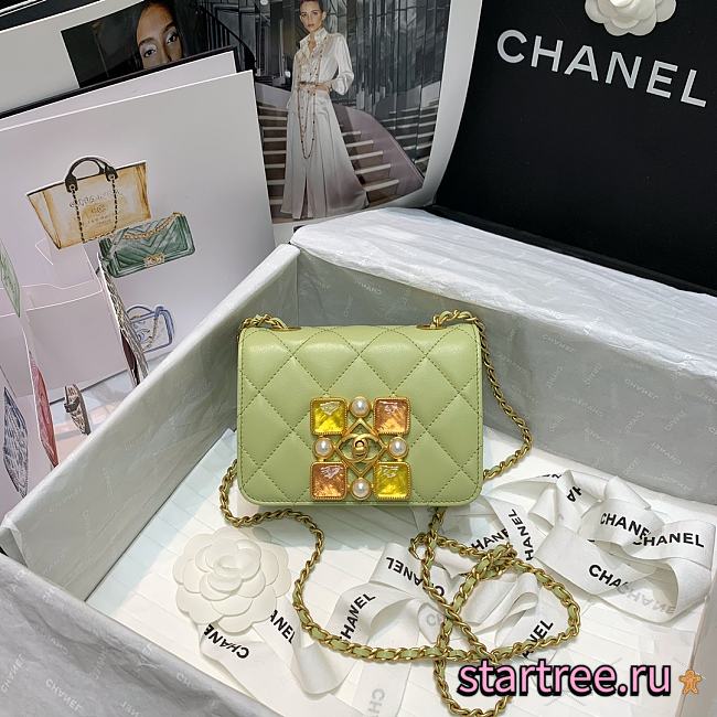 Chanel | Small Green Crystal Pearls Flap Bag - AS2251 - 14.5 x 5 x 10.5cm - 1