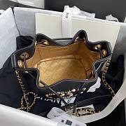 Chanel | Logo Charm CC Black Lambskin Bucket Bag - AS1883 - 16 x 17 x 13 cm - 2