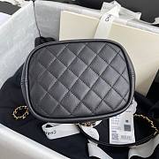 Chanel | Logo Charm CC Black Lambskin Bucket Bag - AS1883 - 16 x 17 x 13 cm - 4