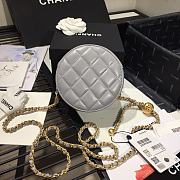 Chanel | Quilted Pearl Crush Round Bag Grey - AS1449 - 12 x 12 x 4.5 cm - 4
