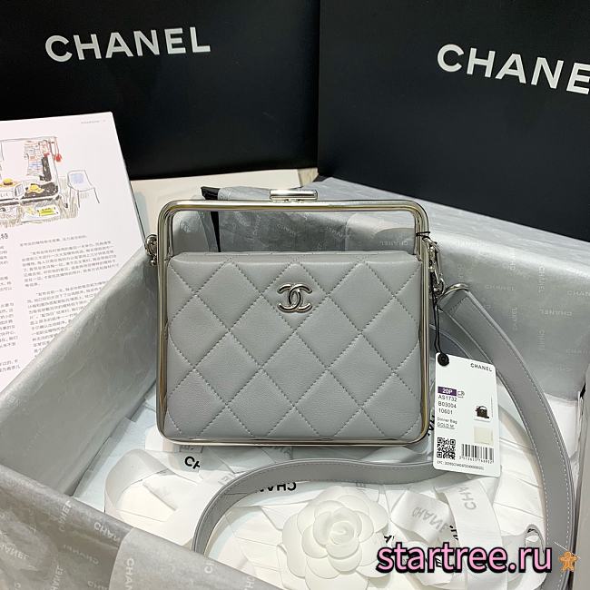 Chanel | Sheepskin Leather Clutch Bag Grey- AS1732 - 18 x 19.5 x 8.5 cm - 1