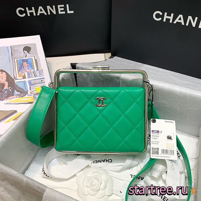 Chanel | Sheepskin Leather Clutch Bag Green - AS1732 - 18 x 19.5 x 8.5 cm - 1