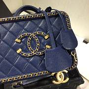Chanel | Small Blue CC Filigree Chain Around Vanity Case - AS1785 - 18x14x8cm - 5
