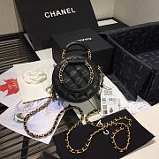 Chanel | Woven Chain Handle Round Bag Black - AP1176 - 12 x 12 x 5cm - 1