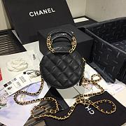 Chanel | Woven Chain Handle Round Bag Black - AP1176 - 12 x 12 x 5cm - 4