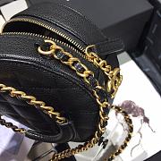 Chanel | Woven Chain Handle Round Bag Black - AP1176 - 12 x 12 x 5cm - 5