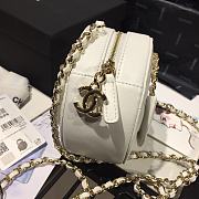 Chanel | Woven Chain Handle Round Bag White - AP1176 - 12 x 12 x 5cm - 2