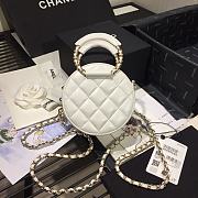 Chanel | Woven Chain Handle Round Bag White - AP1176 - 12 x 12 x 5cm - 4