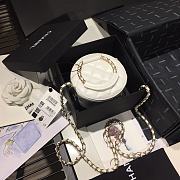 Chanel | Woven Chain Handle Round Bag White - AP1176 - 12 x 12 x 5cm - 5