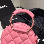 Chanel | Woven Chain Handle Round Bag Pink - AP1176 - 12 x 12 x 5cm - 2