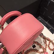 Chanel | Woven Chain Handle Round Bag Pink - AP1176 - 12 x 12 x 5cm - 4