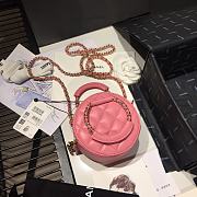 Chanel | Woven Chain Handle Round Bag Pink - AP1176 - 12 x 12 x 5cm - 6