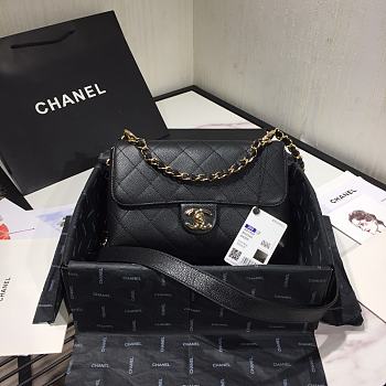 Chanel | Small Grained Calfskin Flap Bag Black - AS1459 - 16 x 23 x 9 cm