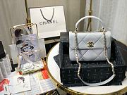 Chanel | Small Flap Bag With Top Handle Grey - A92236 - 25cm - 1