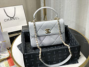 Chanel | Small Flap Bag With Top Handle Grey - A92236 - 25cm - 6