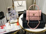 Chanel | Small Flap Bag With Top Handle Pink - A92236 - 25cm - 1