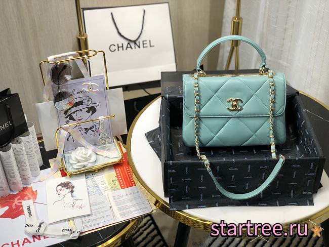 Chanel | Small Flap Bag With Top Handle Blue - A92236 - 25cm - 1