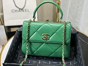 Chanel | Small Flap Bag With Top Handle Green - A92236 - 25cm - 6