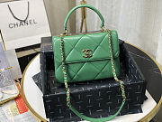 Chanel | Small Flap Bag With Top Handle Green - A92236 - 25cm - 2