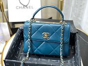 Chanel | Small Flap Bag With Top Handle Dark Blue - A92236 - 25cm - 6