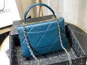 Chanel | Small Flap Bag With Top Handle Dark Blue - A92236 - 25cm - 4