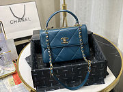 Chanel | Small Flap Bag With Top Handle Dark Blue - A92236 - 25cm - 2