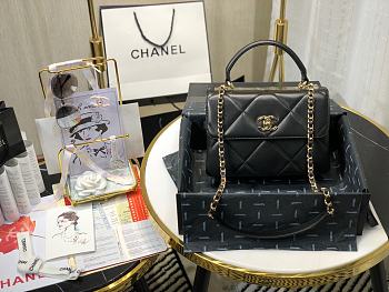 Chanel | Small Flap Bag With Top Handle Black - A92236 - 25cm