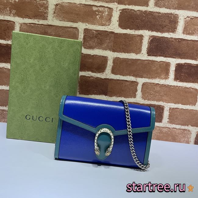 Gucci | Dionysus mini blue chain bag - 401231 - 20 x 13.5 x 3 cm - 1