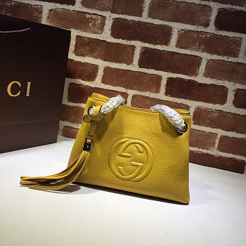 GUCCI | Yellow Soho Leather Shoulder Bag - 387043 - 25 x 18 x 10 cm